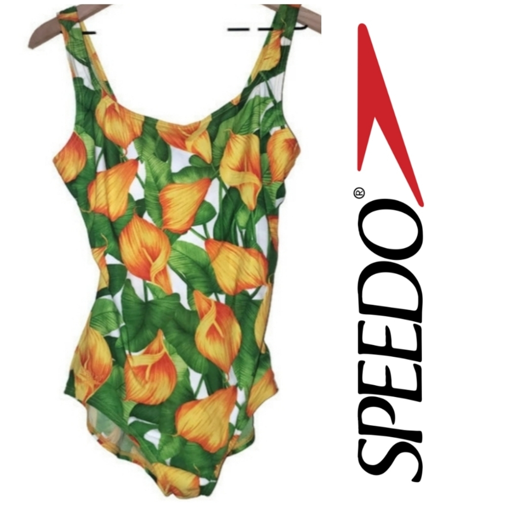 Speedo Womens Floral Onepiece Swimsuit 12 - Picture 1 of 5